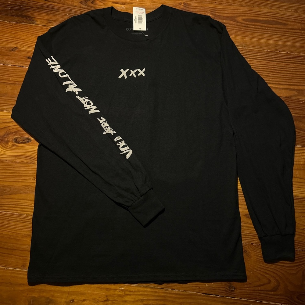 XXXTentacion You Are Not Alone Rapper Hip-Hop Black L Long Sleeve Graphic TShirt